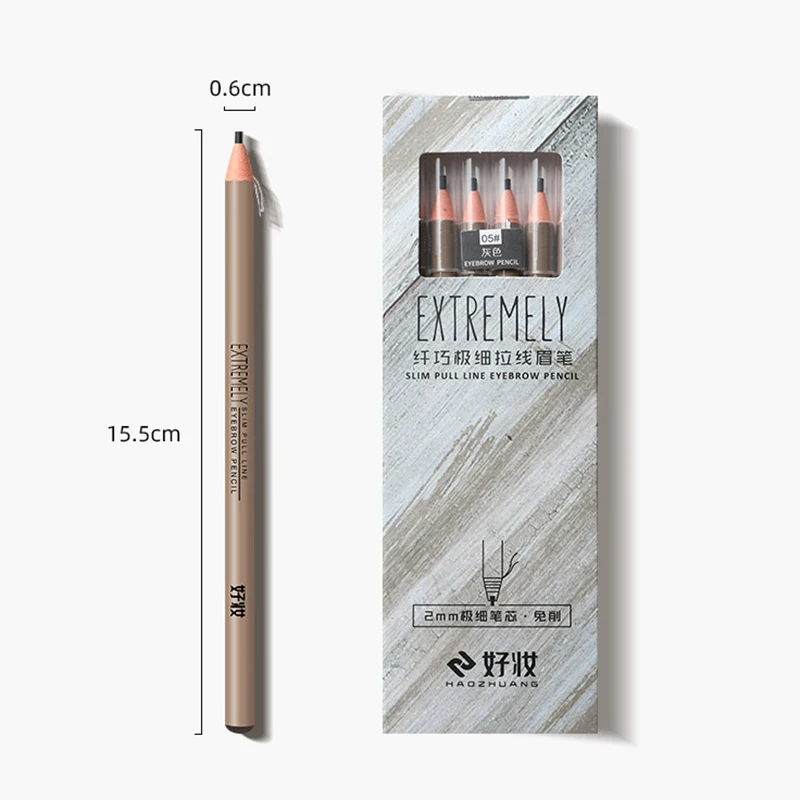 6Pcs Eyebrow Pencil Fine HAOZHUANG High Quality Professional Makeup Korean Eyebrow Enhancers Microblading Eyebrow Pencil Woman 2