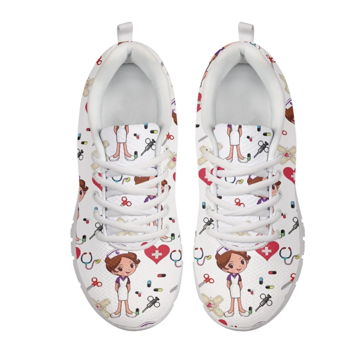 Belidome Cute Nurse Medical Sneakers for Womens Running Tennis Shoes Lightweight Breathable Sport Athletic Walking Nurse Shoes
