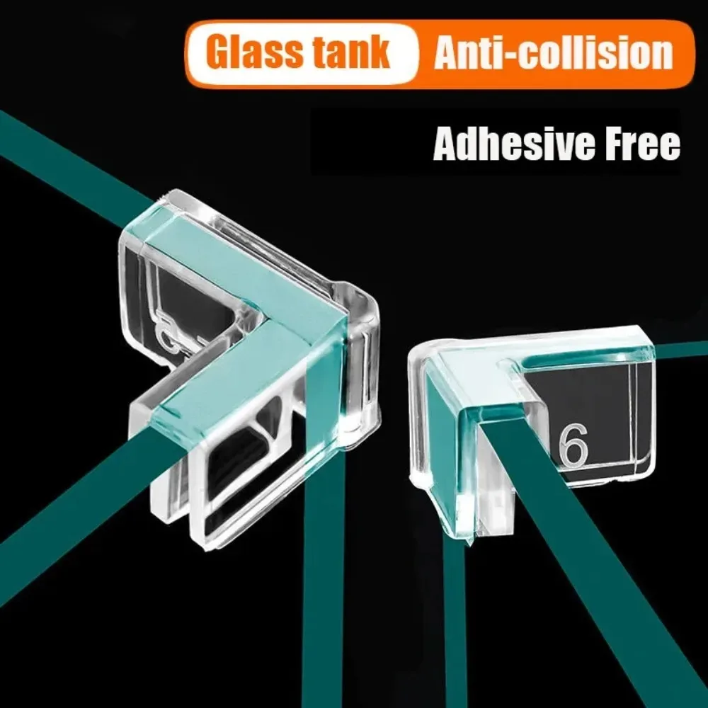 4pcs/set PVC Transparent Anti-collision Fish Tank Corner Protector Adhesive Free Protective Cover Aquarium Accessories for fish tank corner protector