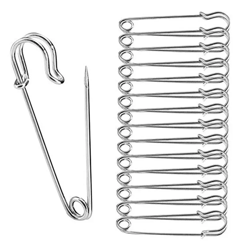 10Pcs 스테인레스 스틸 안전 핀 DIY 바느질 도구 액세서리 바늘 대형 안전 핀 작은 브로치 의류 액세서리