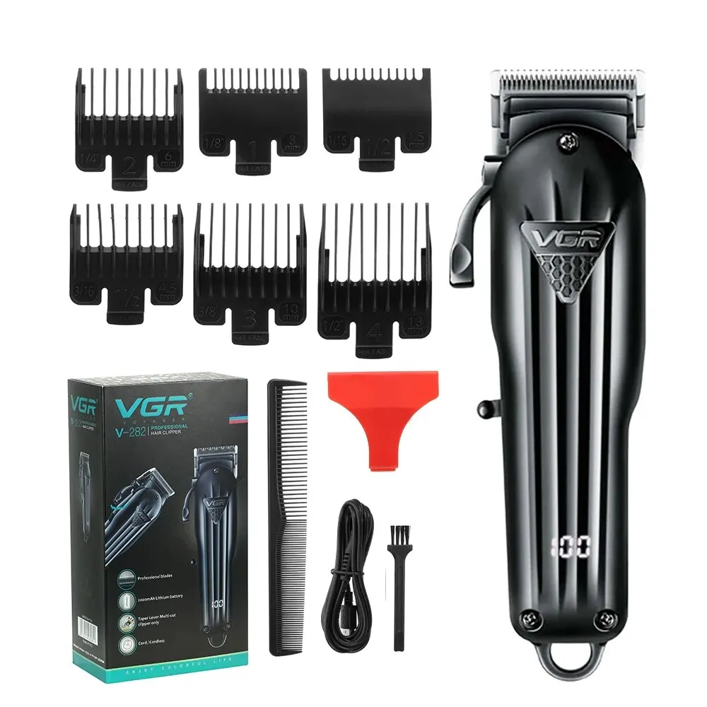 VGR cabelo Clipper profissional cabelo corte máquina cabelo aparador ajustável sem fio recarregável V 282