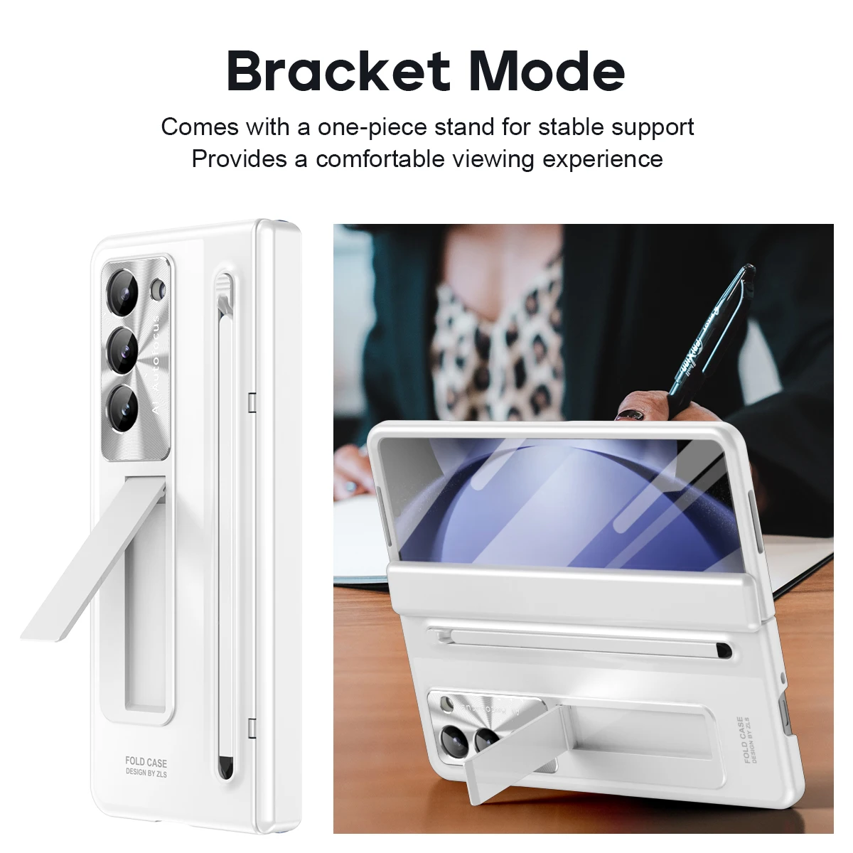 Touch Pen Case with Kickstand & Full Protection Tempered Glass Film