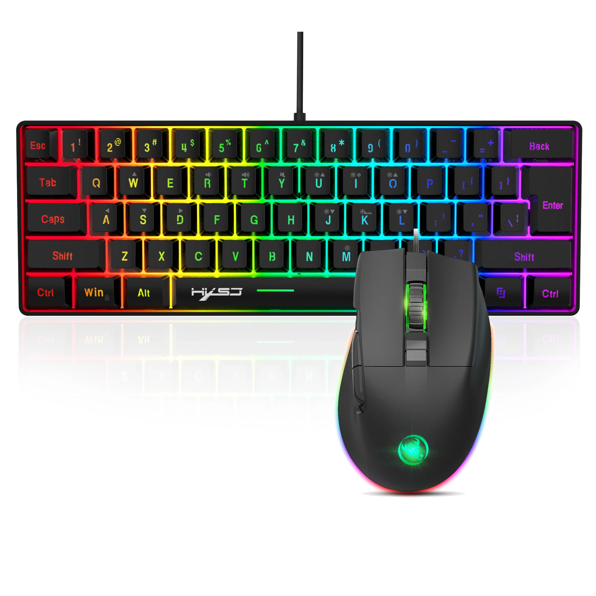 

Клавиатура игровая с программируемой RGB подсветкой, 61 клавиша, 7200DPI