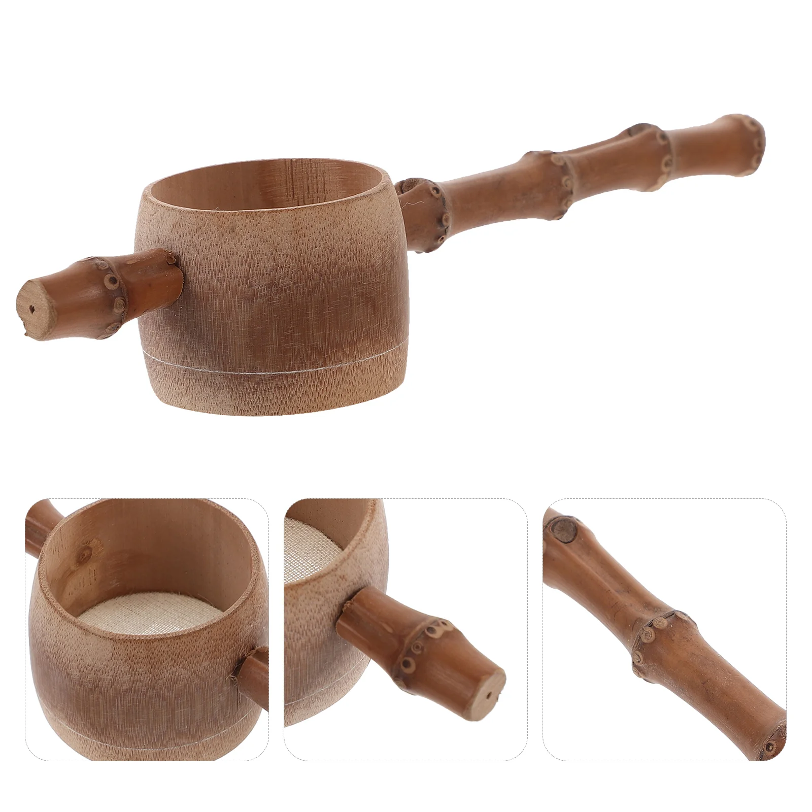 

Household Tea Strainer Handmade Bamboo Tea Filter Handheld Tea Filtering Infuser