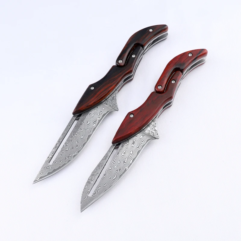 Vg10 Damascus Knives Tactical Hunting Mechanical Folding Knife Fixed