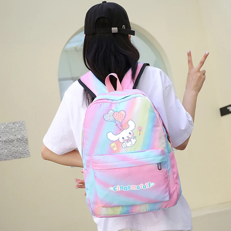 산리오 시나모롤 애니메이션 백팩, 학생 가방, 학교 배낭, 소년 소녀, 어린이, 카와이 필통, 런치 가방, 세트당 3 개
