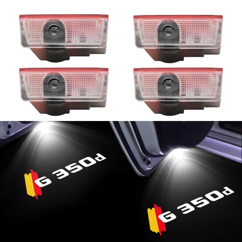 2 4Pcs Car Door Light Logo For Mercedes Benz G350 d LED Laser