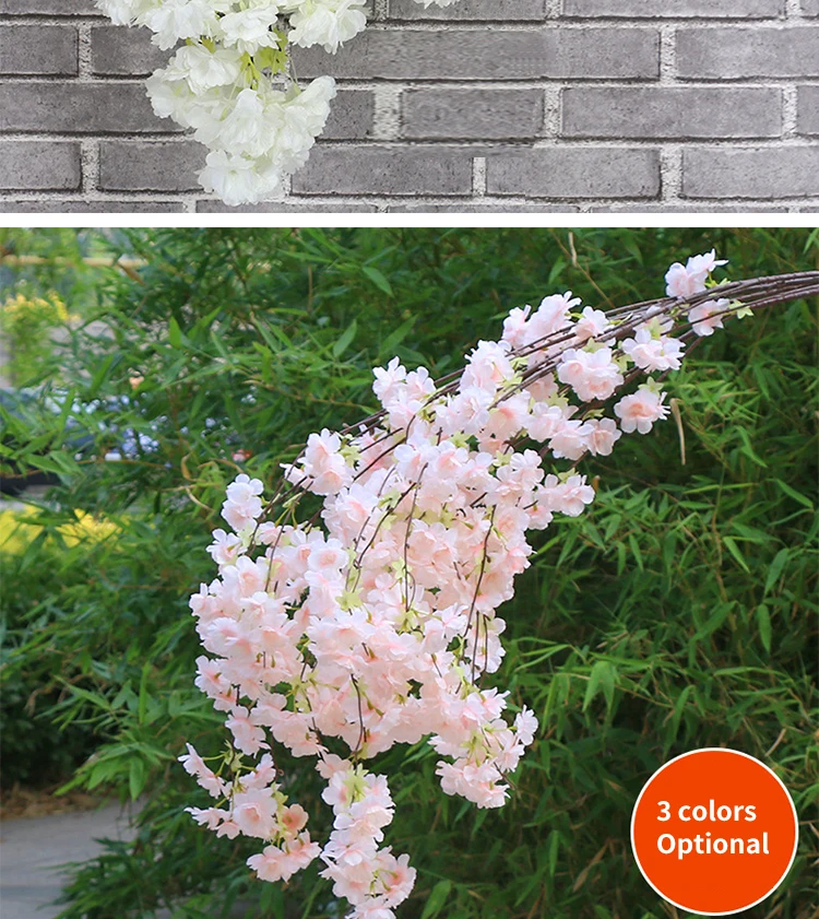 Künstliche Kirschranke Simulierte Kirschzweige Orientalische Dekoration für Wohnzimmer Hochzeit Bankett Balkon Blumenranke – Detail 9
