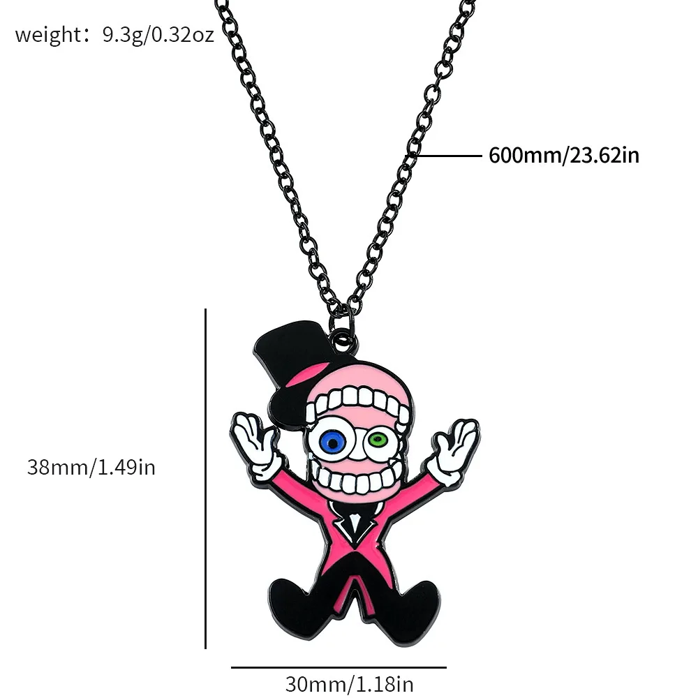 Amazing Digital Circus Cartoon Pendant Necklace: Creative Alloy Fashion Jewelry with Enamel Detailing