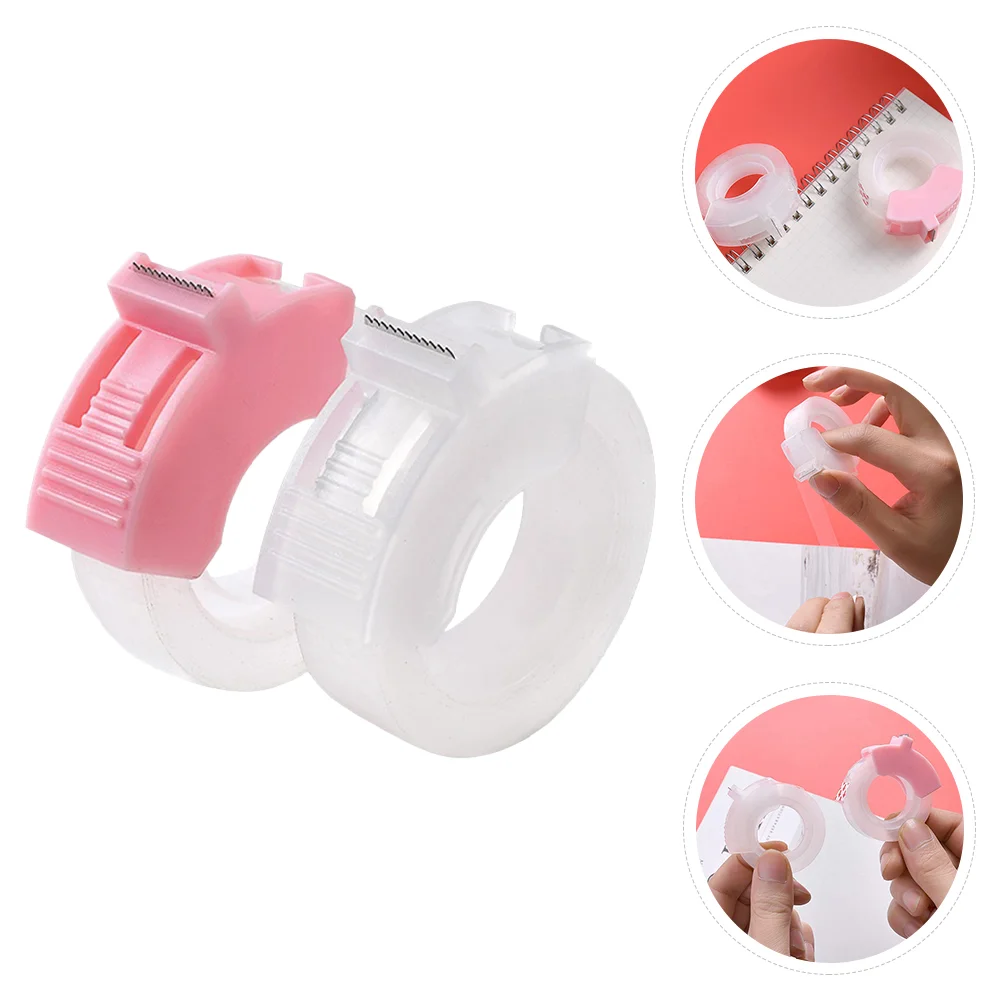 

2 Sets Mini Adhesive Tape Packaging Tape Holder Stationery