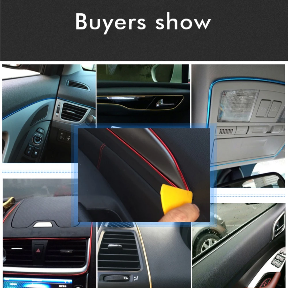 Car Interior Moulding Trim Strip PVC Car Vent Decoration Strip Fake Carbon Fibe Intake Grille Decorative Line for Dashboard car moulding decoration