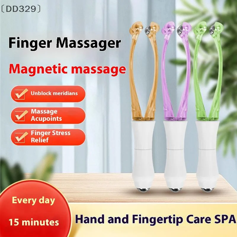 〔DD329〕Finger Massager Roller Magnetic Bead Dual Head Massag Hand Joint Tiger Mouth Acupoint Fatigue Inflammation Meridian Clamp