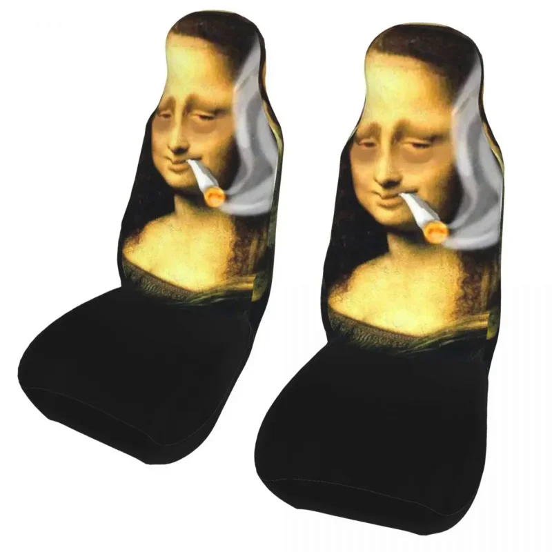 

Mona Lisa Smoking Universal Cover Protector Interior Accessories AUTOYOUTH Funny Seat Mat Polyester Car Styling