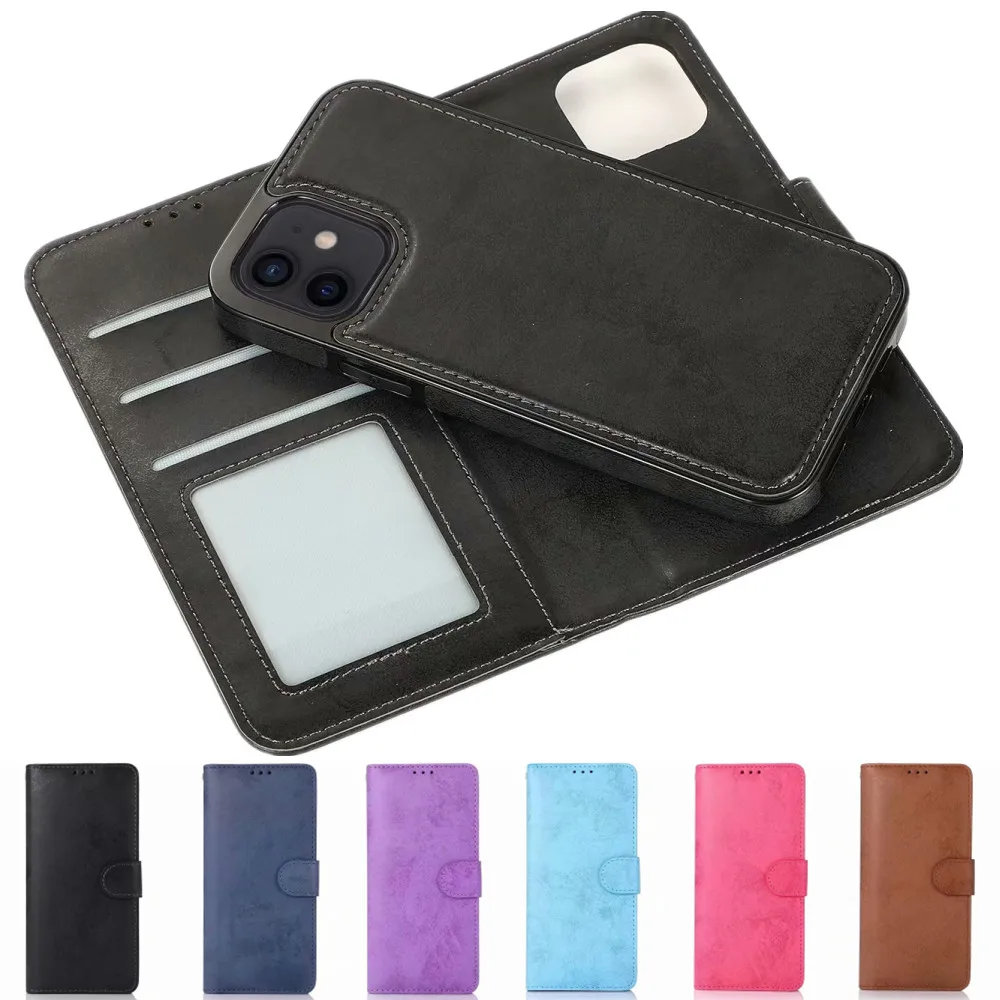 2in1 Detachable Leather Case for iPhone 14 13 12 Mini 11 Pro Max SE2 XR XS 6 7 8 Plus Luruxy Flip Wallet Magnetic Protect Cover best iphone 13 pro max case iPhone 13 Pro Max