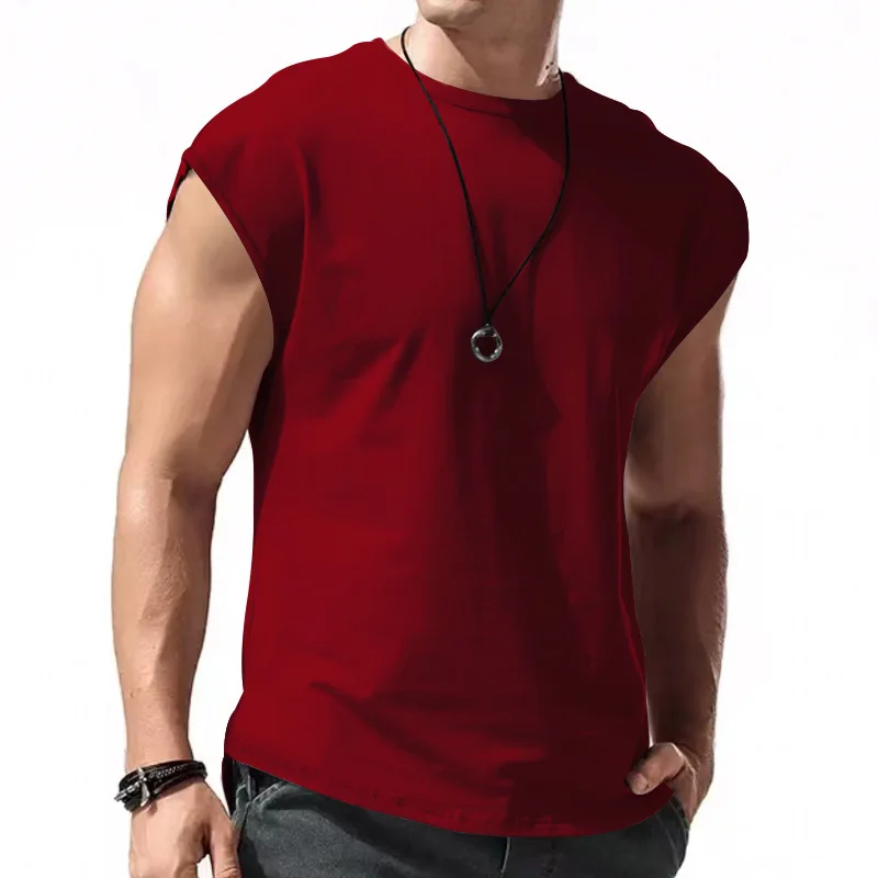 thumbnail image 1 of Chaleco de gimnasio de verano para hombre, camiseta holgada de secado rápido para ejercicio físico, camiseta deportiva sin mangas con hombros anchos, camiseta sin mangas para culturismo, 1 of 5