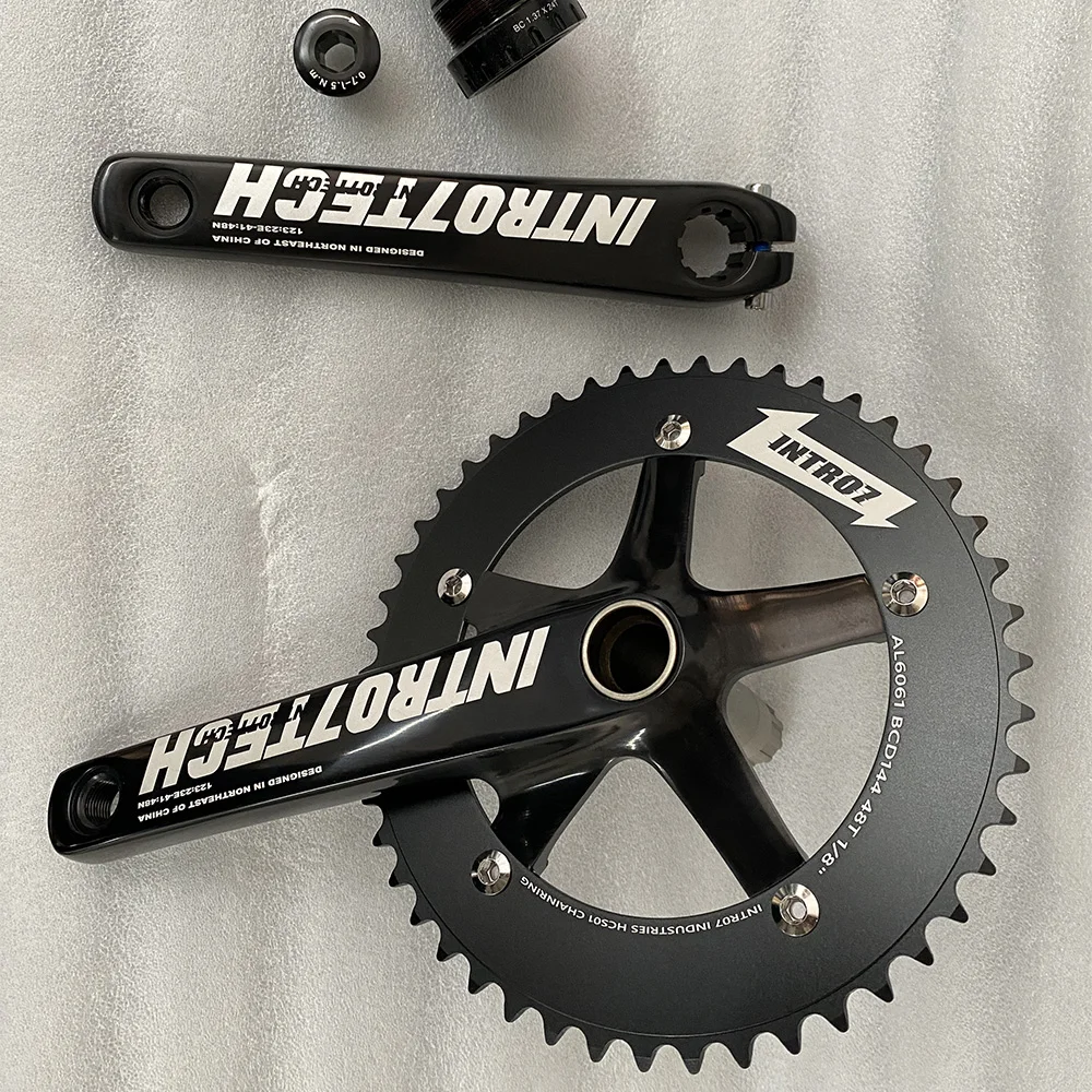 INTRO7TECH Fixie Bike Hollow One-piece Crankset Al-7075-T6 48