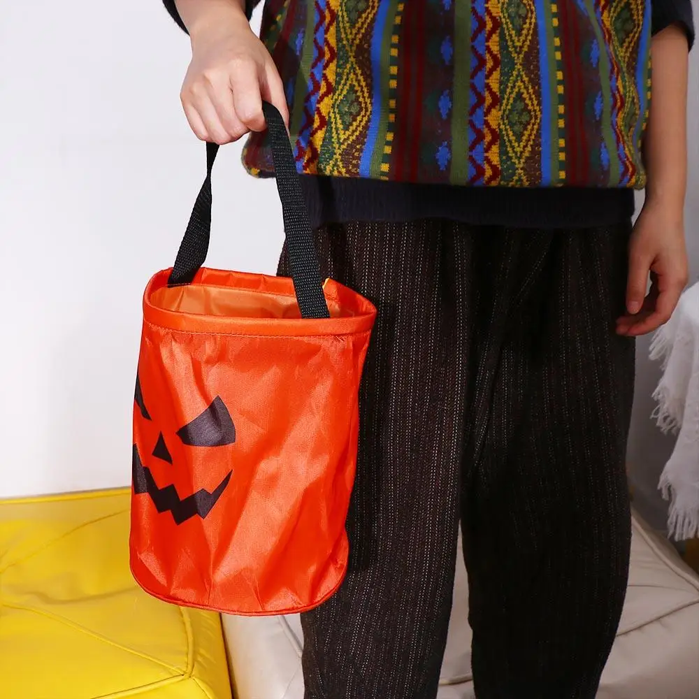 Decoration Storage Bucket Candy Storage Bucke Halloween Candy Bag Thanksgiving Gift Basket Halloween Trick or Treat Bags