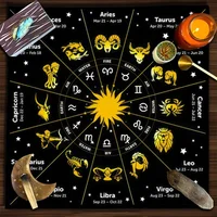Zodiac Tarot Tablecloth 12 Constellations Altar Cloth Tarot Mat Witchcraft Divination Astrology Board Game Decor Art Poster 1