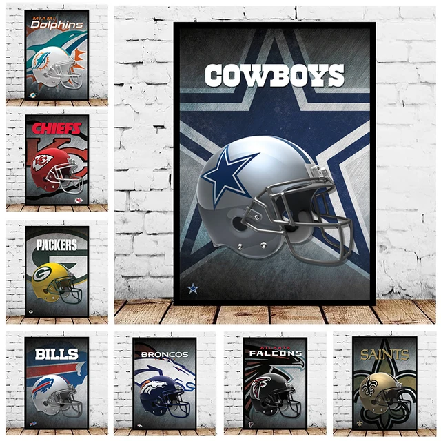 Famous Rugby Teams Helmet Poster and Prints Wall Art Canvas Sports Art Painting Football Art Pictures for Living Room Home Decor