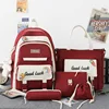 Backpack Women's Korean Fashion Checker Primary Junior High School 3