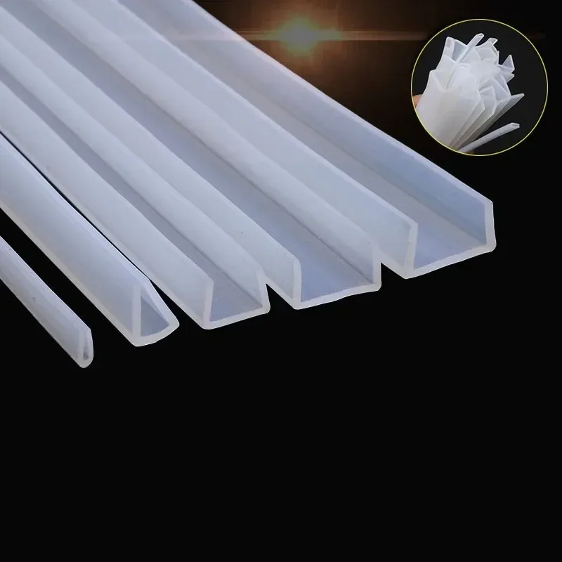 1Meters U Channel silicone rubber shower door glass sealing strip edge trim glazing weatherstrip edge guard silicone rubber sealing strip