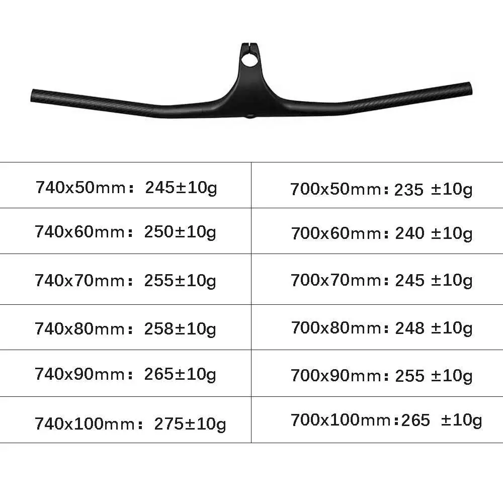 Mountain Bike Carbon Integrated Handlebar 28.6mm -22 Degree 700