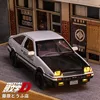 1/32 Initial D AE86 Toy Car Diecast Toyota Miniature Model Pull Back Sound Light Doors Openable Educational Collection Gift Kid 1