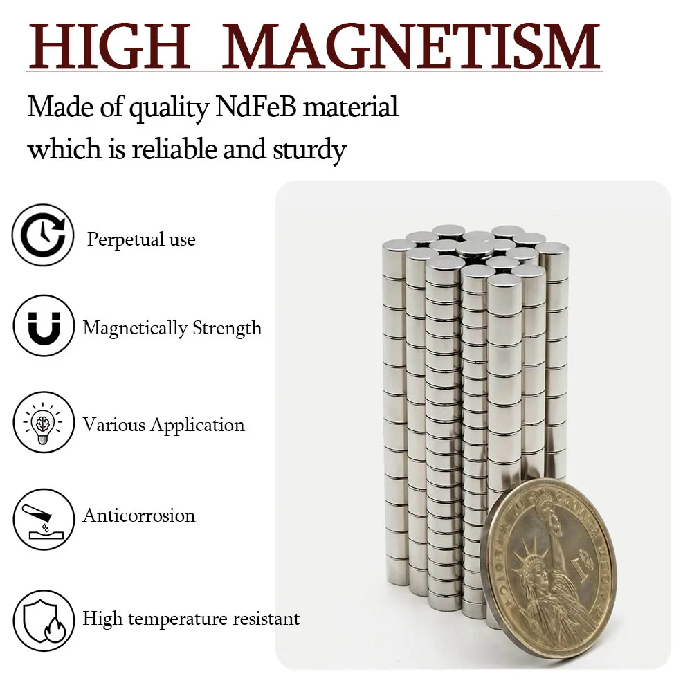 Superstarker Runder Neodym-Magnet Leistungsstarke Magnete N35 Kleine Permanente Magnetische NdFeB Kühlschrankmagnete 4x2 5x2 6x2 6x3 5x3 – Detail 2