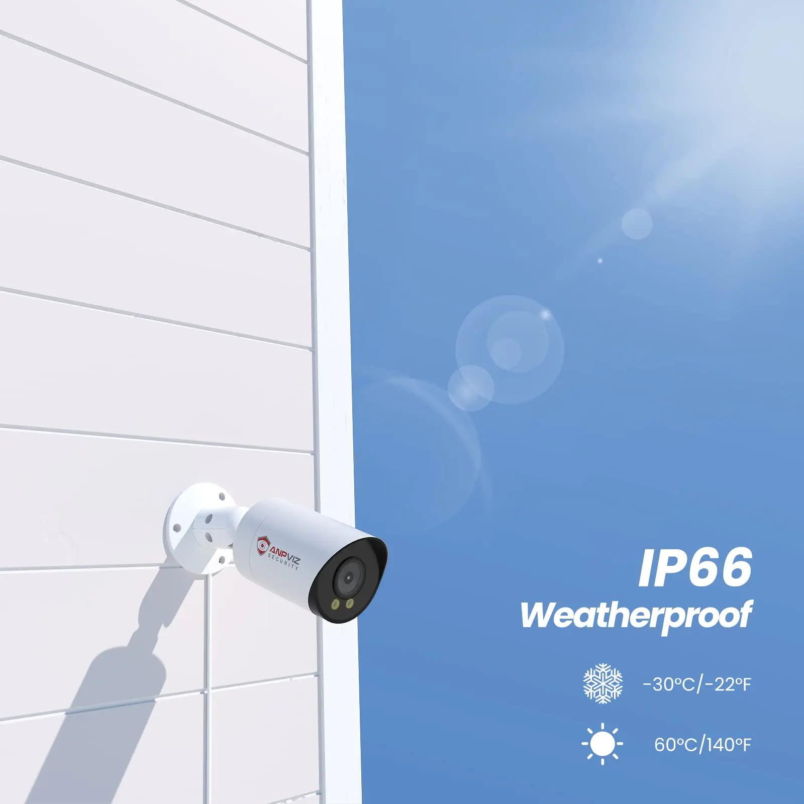 Anpviz 8MP POE IP Bullet Camera Outdoor 24/7 ColorVU 30m CCTV Video Surveillance IP67 SD Card H.265 Audio Motion Detection 2.0 5