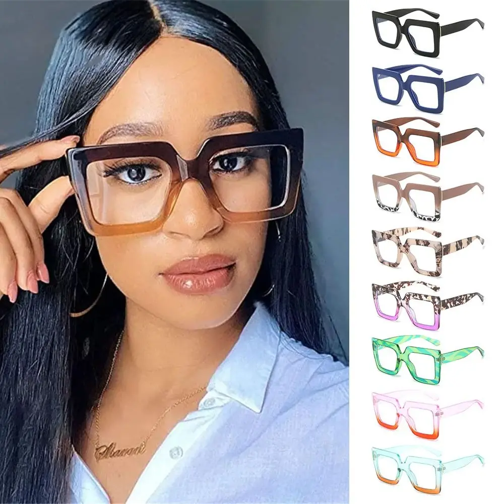 

Vintage Oversized Anti-Blue Light Glasses Colorful Square Ladies Optical Glasses Frame Clear Lens Female Eyeglasses for Women