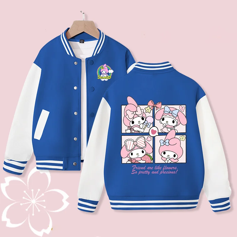 

Sanrio аниме Kawaii My Melody куртка детская бейсбольная форма весна и осень Новый Свободный Повседневный Спортивный топ из чистого хлопка подарок