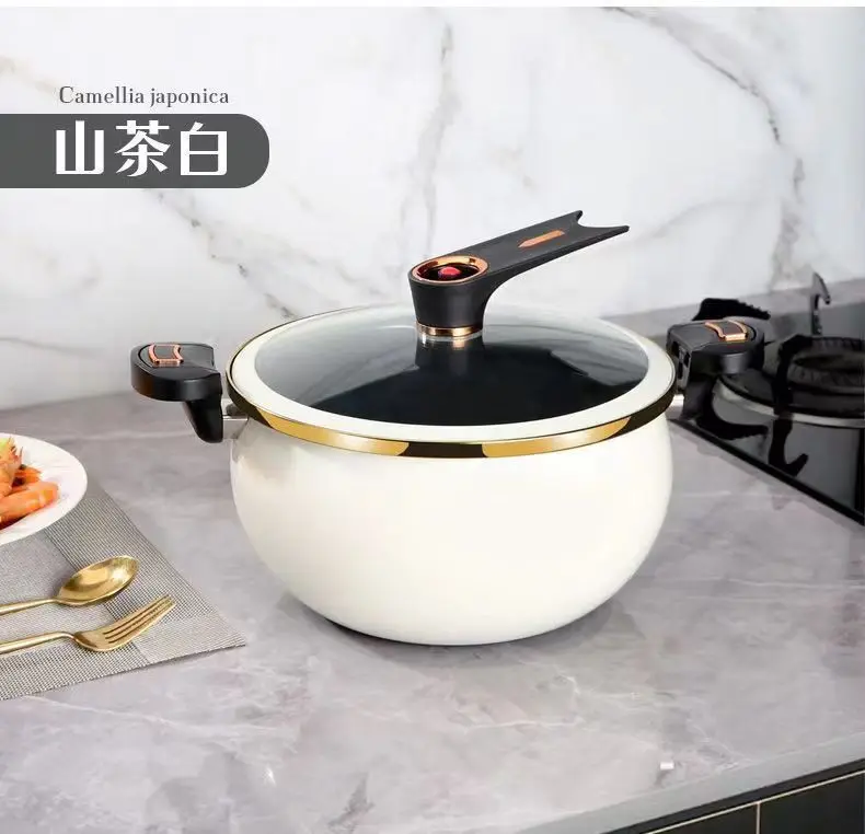 New Style Large Capacity Soup Pot Medical Stone Coating Cast Iron Non Stick Micro Pressure Cooker 3