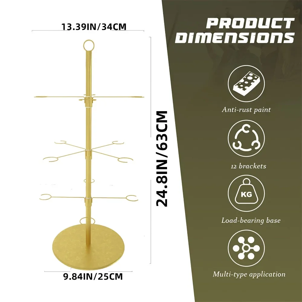 Champagne Tower, Metal Drink Tower for Parties Champagne Glass Holder, 3 Tiers-12 Brackets, for Bar Stand, Cocktail Tree Stand