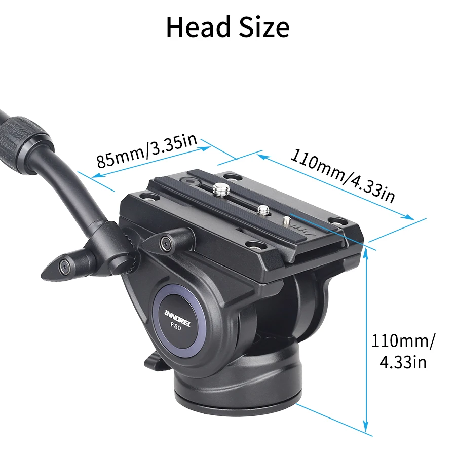 VF80C Professional Carbon Fiber Video Tripod 186cm & Hydraulic Fluid Video Head