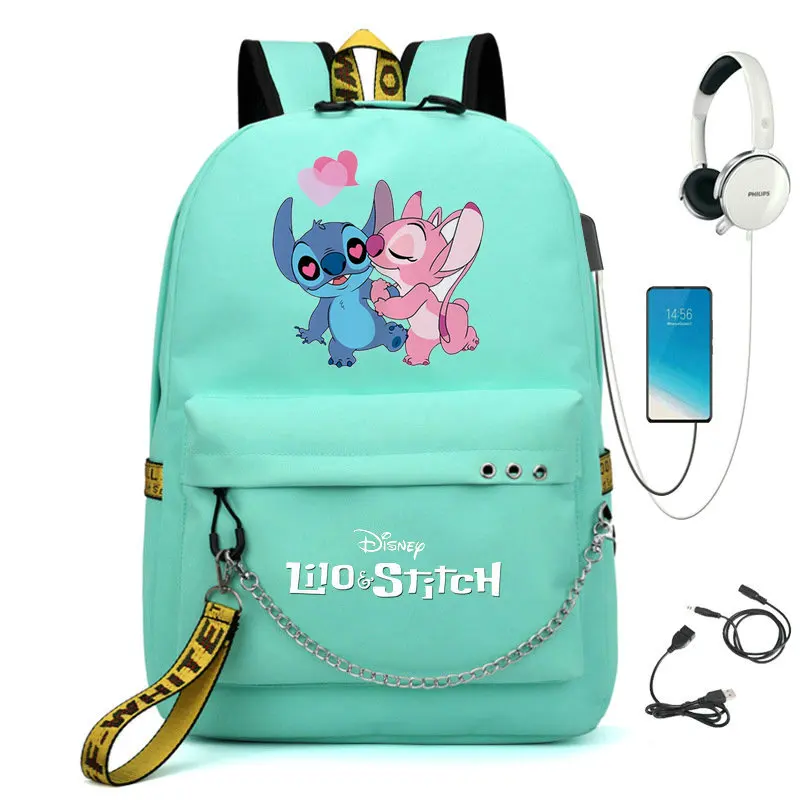 Stitch Mochila Feminina Backpack Usb Charging School Bags Teenage Girls Boys Laptop Back Pack Women Travel Bagpacks