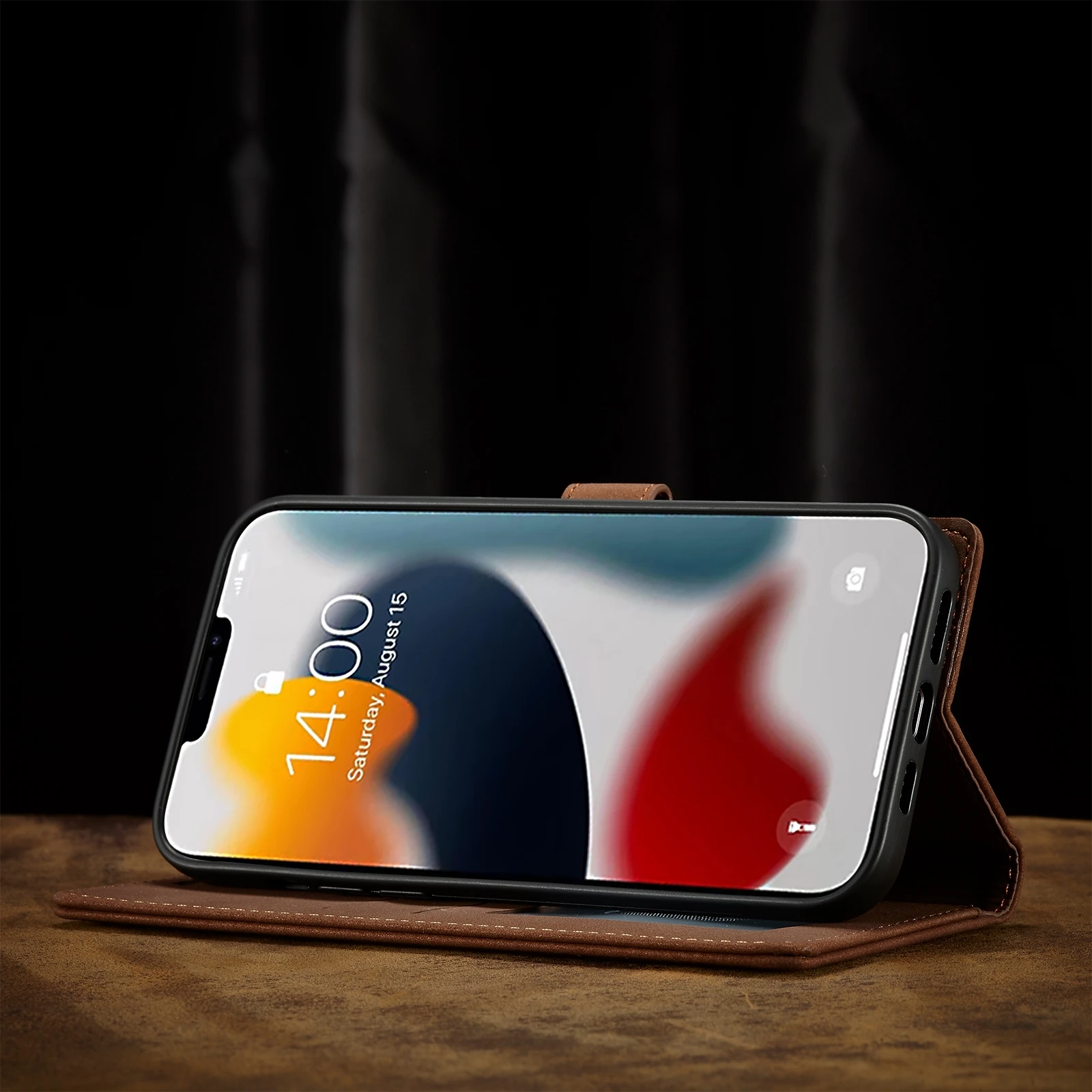 Leather Flip Wallet Case with Magnetic Card Holder - Elegant Phone Cover