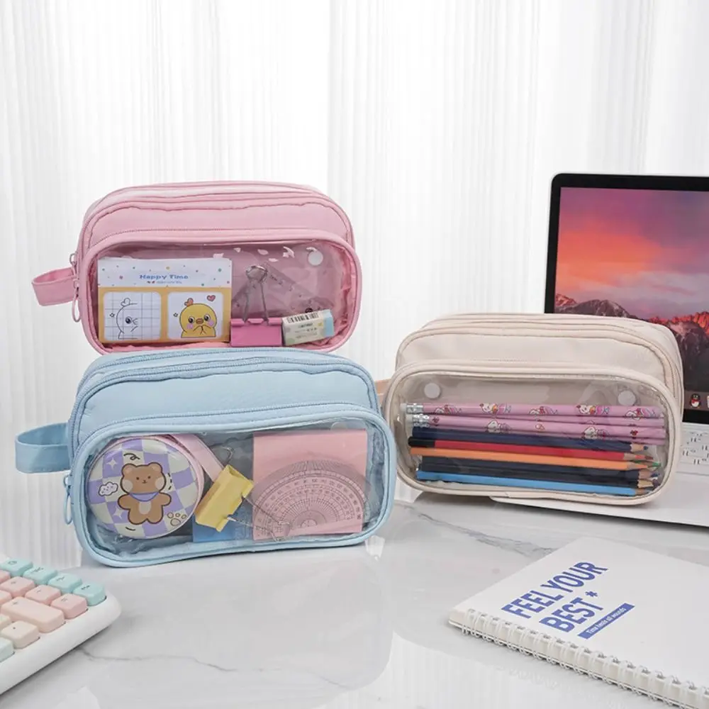 대용량 분리형 연필 케이스 Itabag 화장품 가방 Ita 가방 파우치 주최자 케이스 솔리드 컬러 편지지 보관 가방 레이디