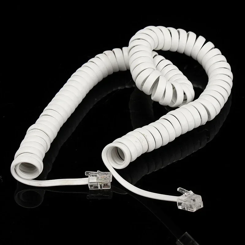 Telephone Handset Cord 2M 6Ft Modular Coiled Telephone Handset RJ10 Cord Curly