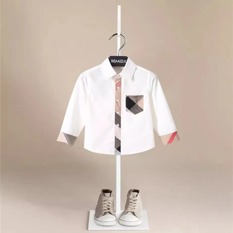 Spring&Autumn Kids Boys Cotton Shirt Plaid Tops