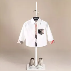 New Spring&Autumn Fashion Kids Baby Boys Cotton Shirt Child Boy Plaid Shirts Clothing Children Casual Tops Clothing