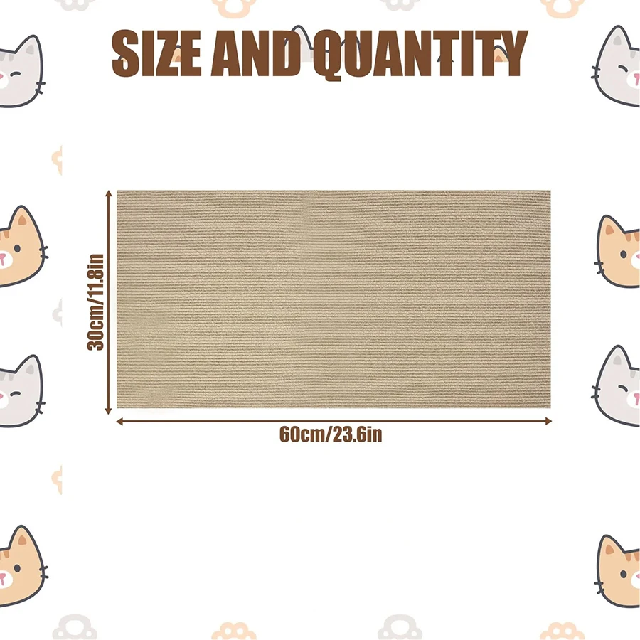 Cat Scratching Mat Self-Adhesive Crawling Mat Cats Scratch Board Protection Paws Cat Toys Furniture Protector cat scratching mat