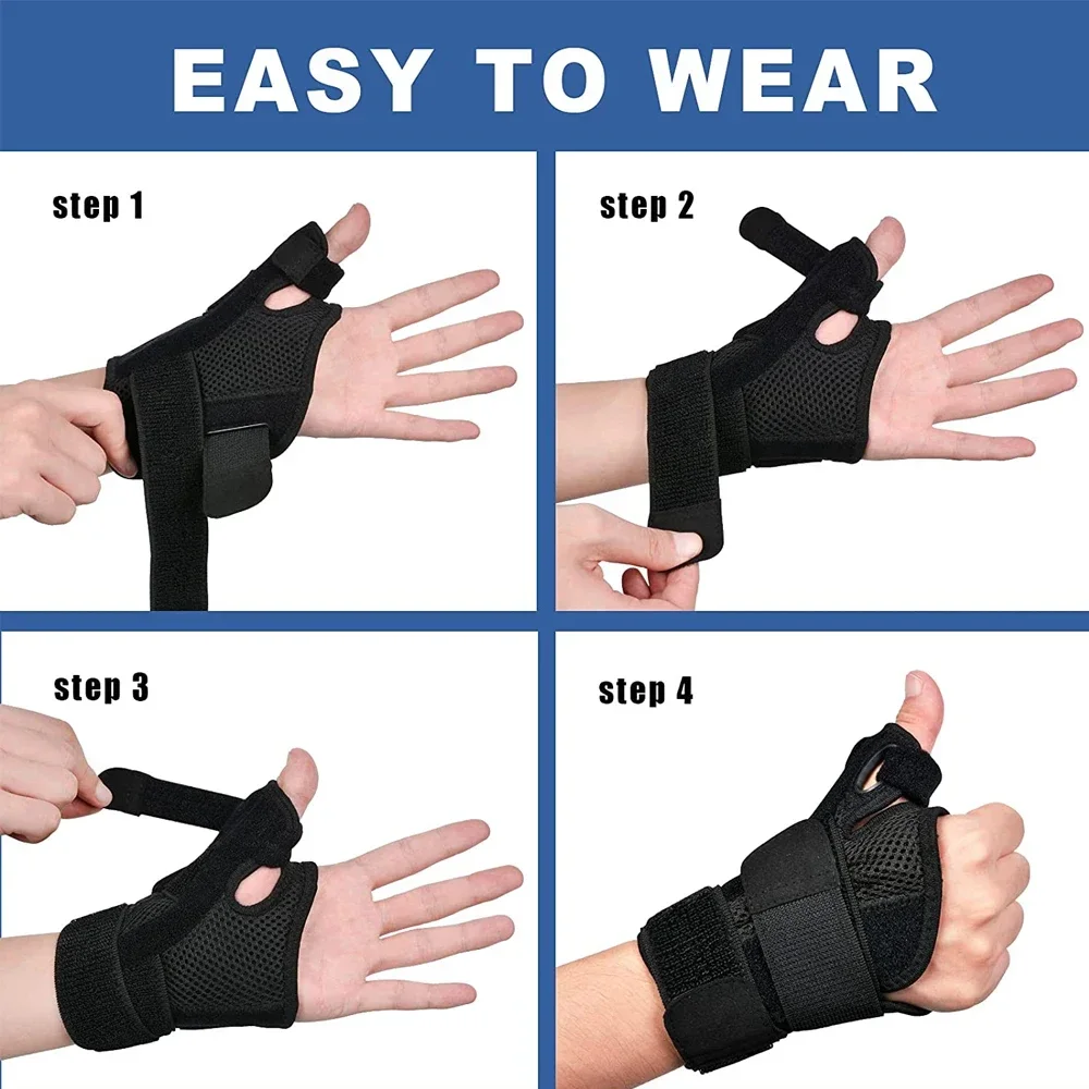 Adjustable Orthosis Thumb Brace Sport Wrist Support Wristband Left or Right Hand Holder Protective Strap Protect Finger 1Pcs