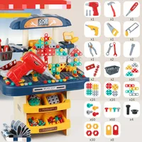 246pcs/set Children's tools box Simulation screwdriver electric drill screw tools kit kids Play house Interactive Toy baby gift 2
