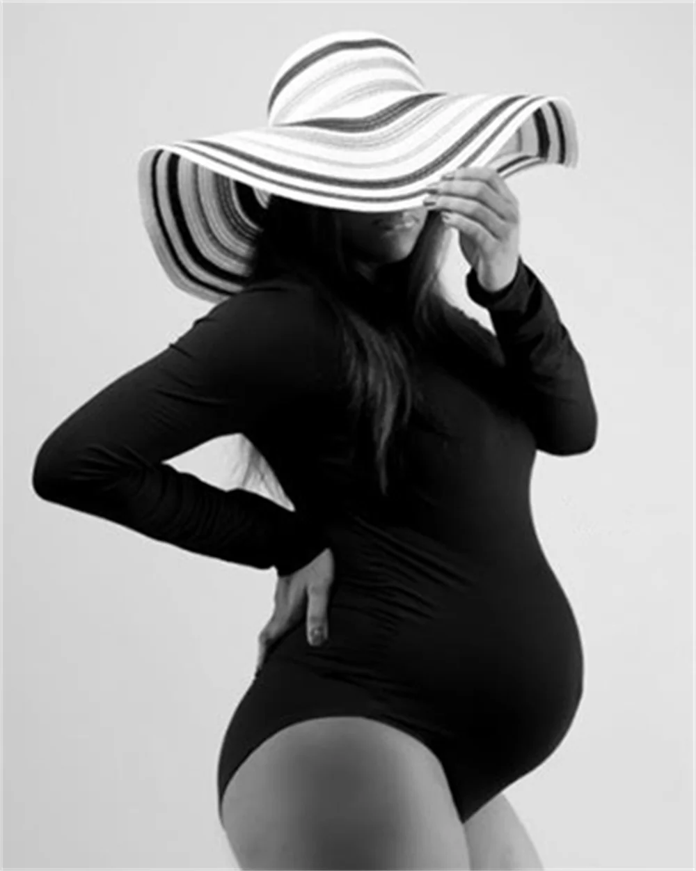 MaternityWarmTurtleneckBodysuitforPhotoshootBasicLongSleeve