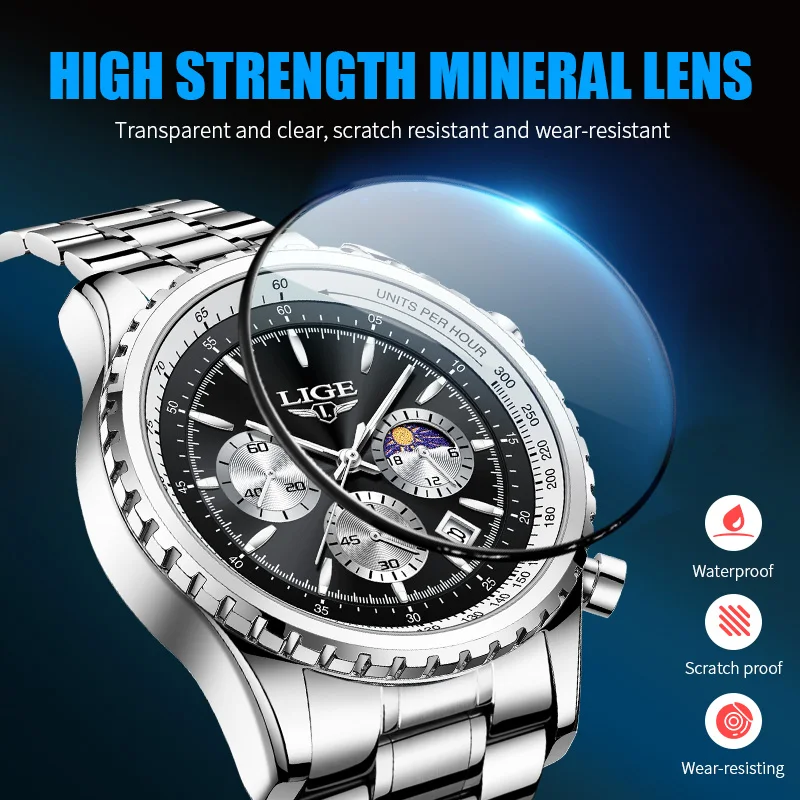 Montre à Quartz pour hommes, marque de luxe, étanche, lumineuse, Date, chronographe, Sport, 2023_voghion.com