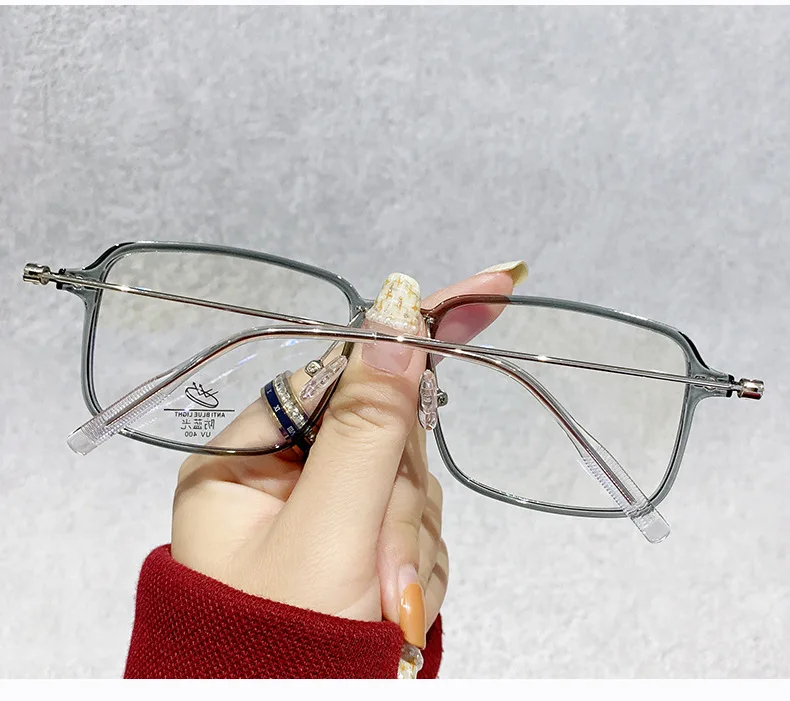 Modische, quadratische, übergroße, ultraleichte Sonnenbrille mit Blaulichtfilter für Kurzsichtigkeit und Astigmatismus – Detail 18