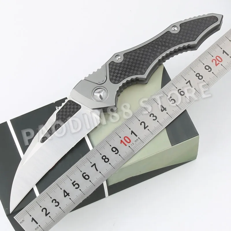 

Micro Hawk Aviation Aluminum + Carbon Fiber Handle D2 Blade Folding Knife Fast Opening EDC Knife Camping Hiking