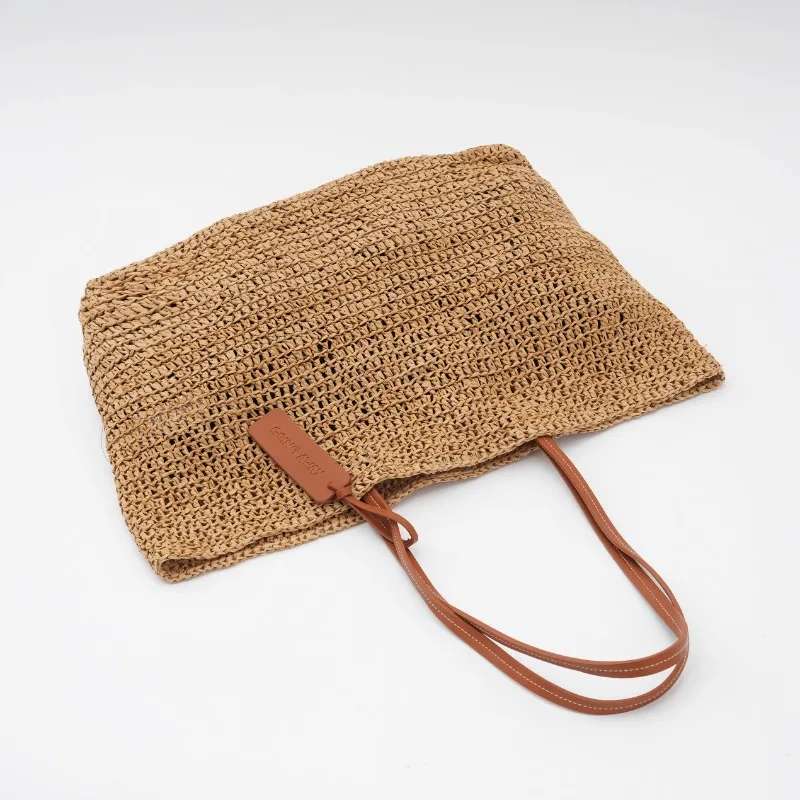 Women Straw Woven Handbag Summer Beach Casual Tote Bag Large Capacity Tote Clutch Bags Fashion Ladies Shoulder Bag for Vacation