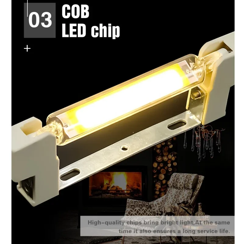 할로겐 라이트 스포트라이트 교체용 COB 램프, R7s LED 램프, AC110V, 220V, 78mm, 118mm, J78, J118, 1-6PCs