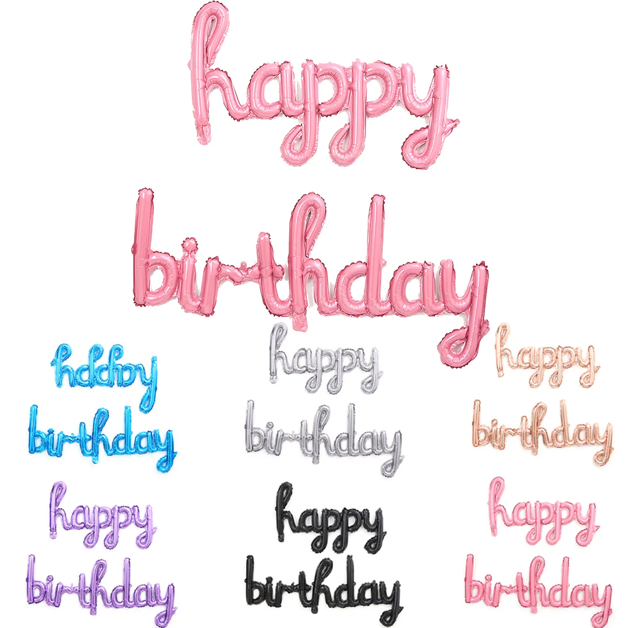 Neue 2 stücke alles gute zum geburtstag Konjunction Brief Bunte Ballon Kleinbuchstaben Alles Gute Zum Geburtstag Party Dekorationen Banner Liefert